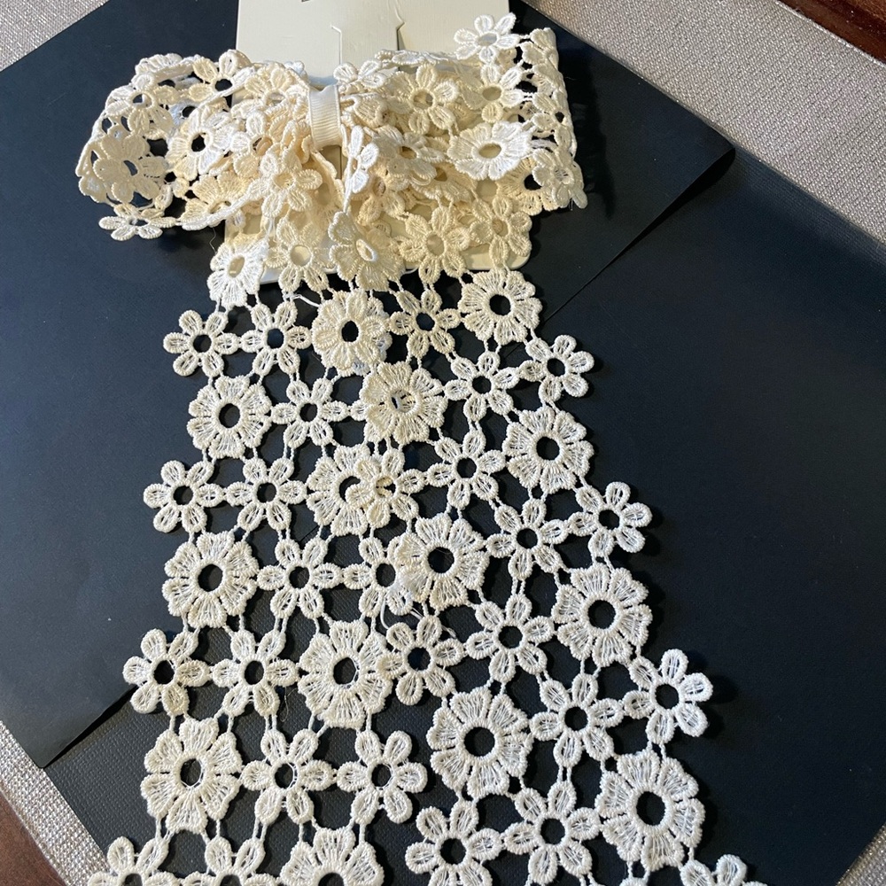 Elegant Cream Lace Bow